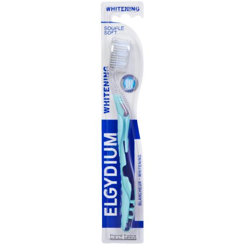 Elgydium Whitening Soft Toothbrush Μαλακή Οδοντόβουρτσα για πιο Λευκά Δόντια 1 Τεμάχιο - Μπλε